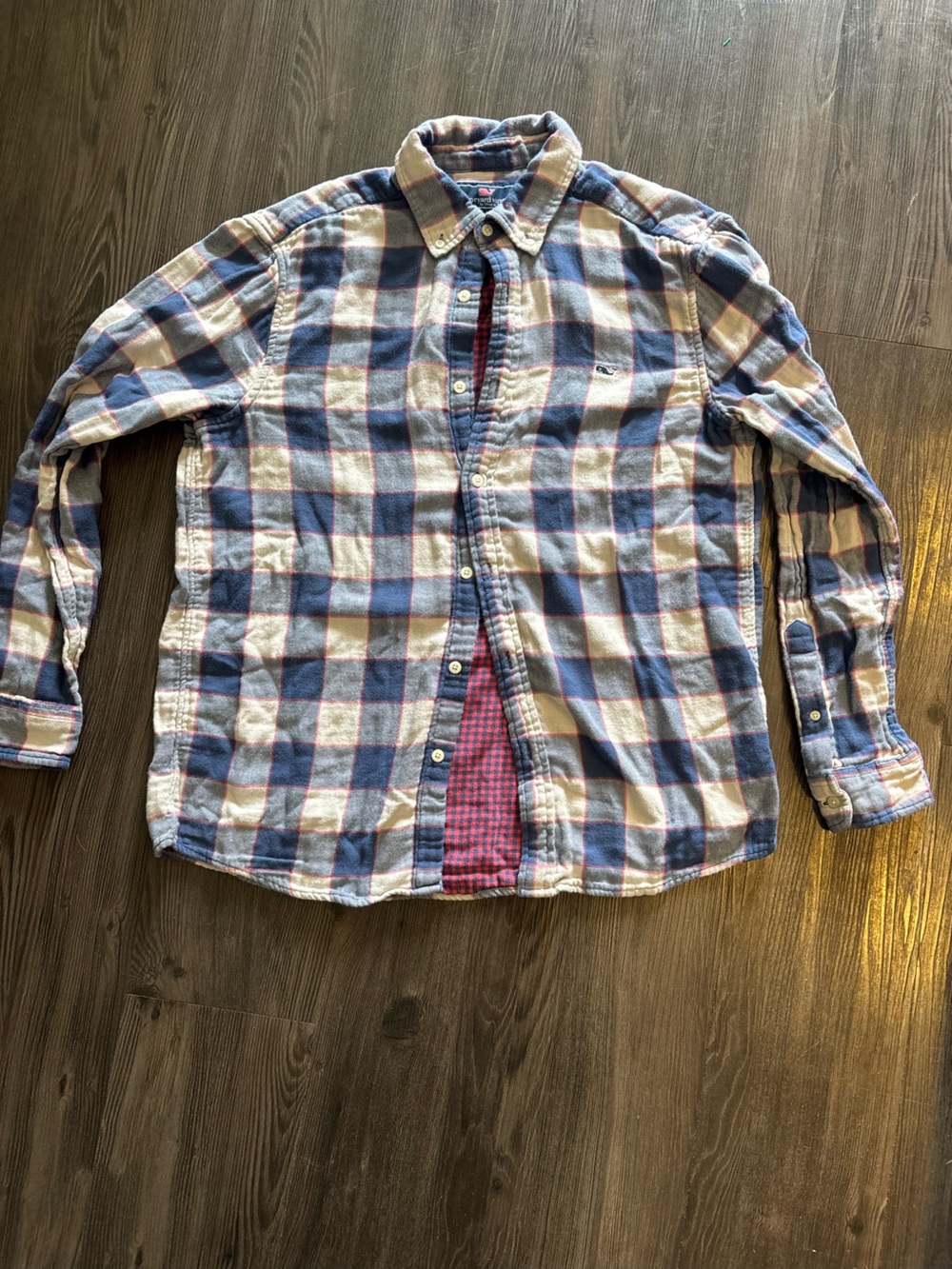 Vineyard Vines Blue and White Plaid Button-Up Shirt